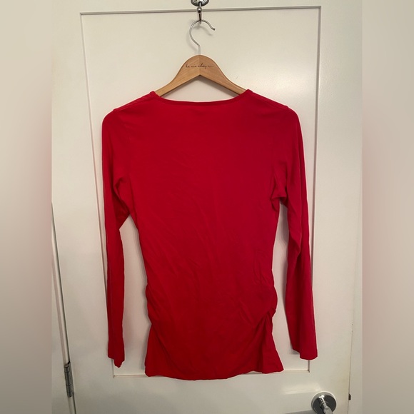 Gorgeous Red Long Sleeve Maternity Shirt - Picture 2 of 5